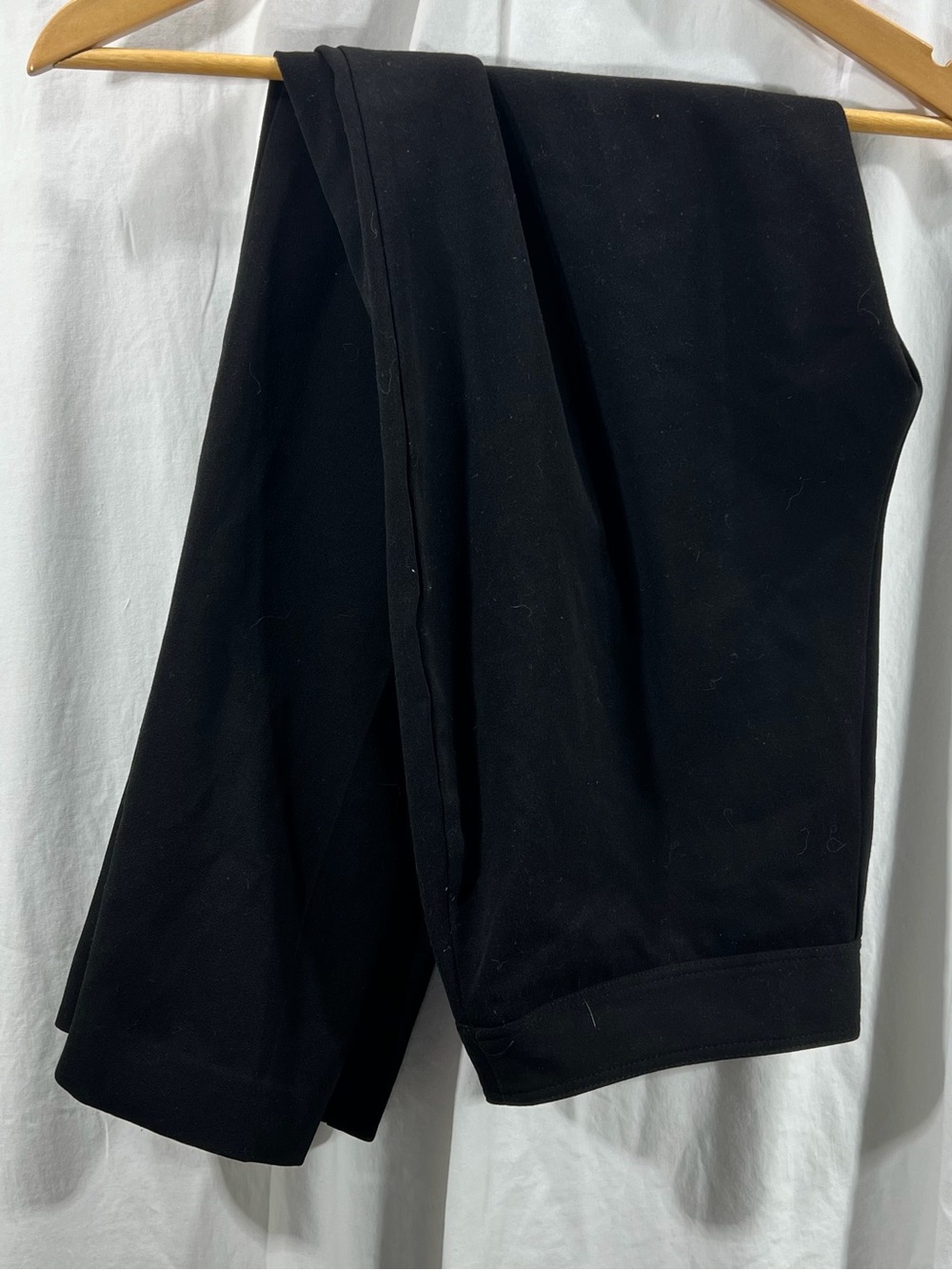 dressbarn Petite Black Dress Pants with Taupe Waistband Detail